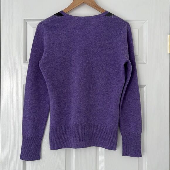 Apt.9 100% cashmere v-neck sweater pullover purple gray Sz Medium - Picture 6 of 8